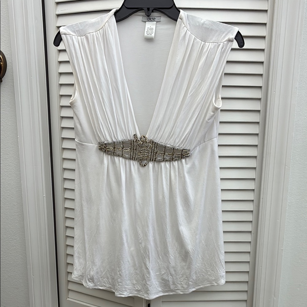 Cache white crystal shirt
